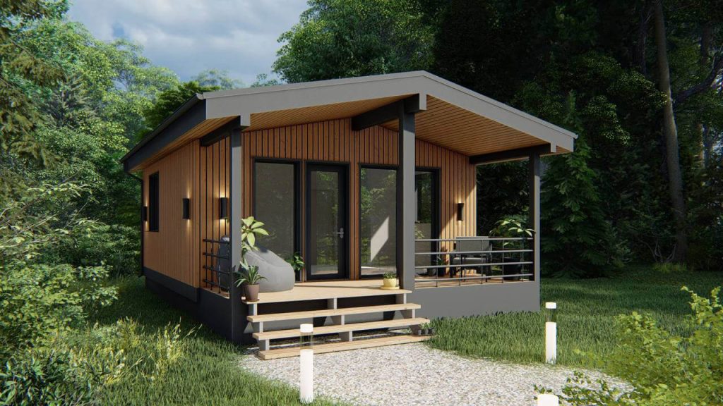 Недорогой маленький каркасный дом Brutal 2 (Брутальный) 6х8 (48 м2) недорого от СК "Загородом"