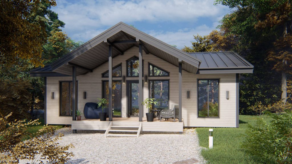 Каркасный дом Sunny (Солнечный) 11,8х12,5 (123 м2) на винтовых сваях от СК "Загородом"